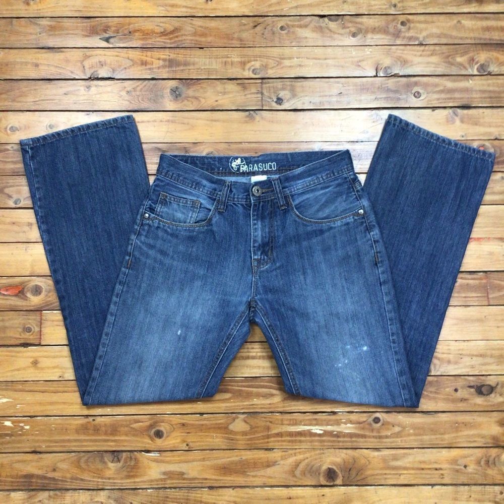Parasuco men’s blue jeans lightly distressed 100% cotton denim size 30